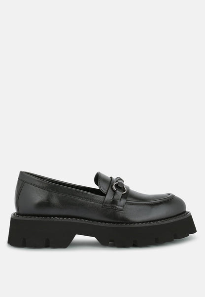 cheviot chunky leather loafers-7