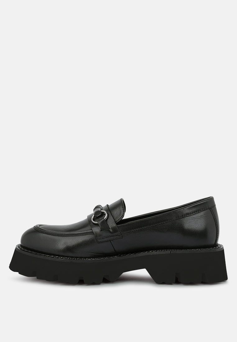 cheviot chunky leather loafers-11