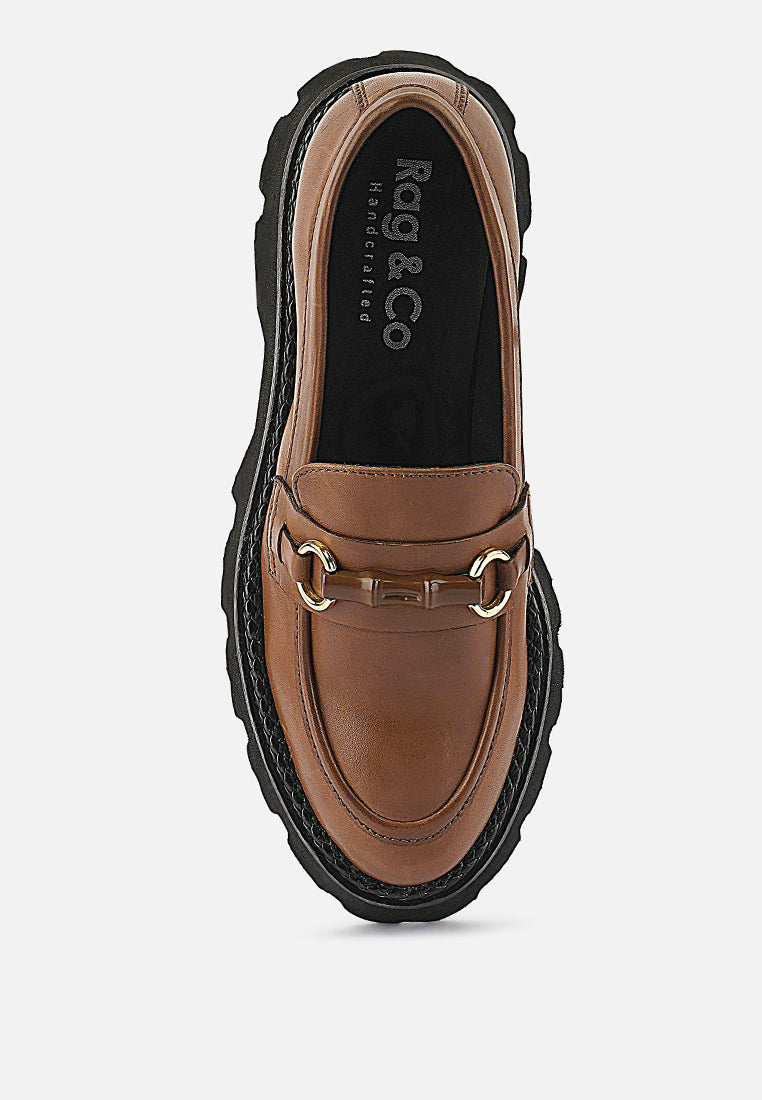 cheviot chunky leather loafers-5