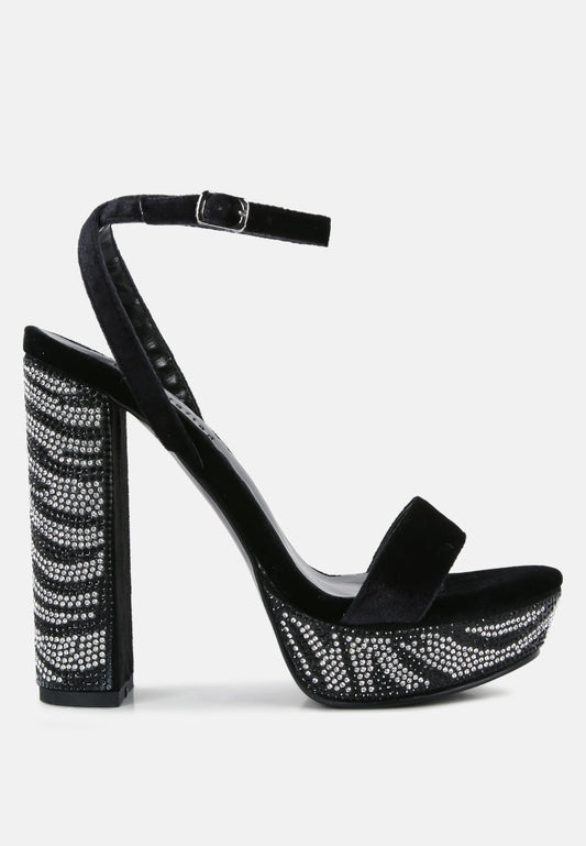zircon rhinestone patterned high heel sandals-0