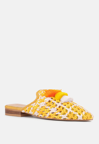 mariana woven flat mules with tassels-30