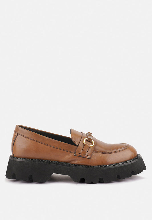 cheviot chunky leather loafers-0