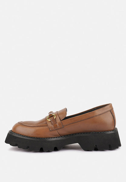 cheviot chunky leather loafers-3