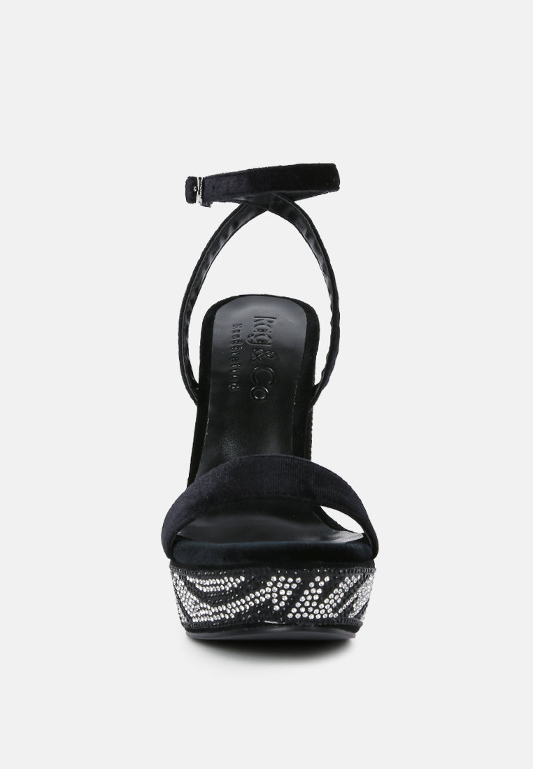 zircon rhinestone patterned high heel sandals-2
