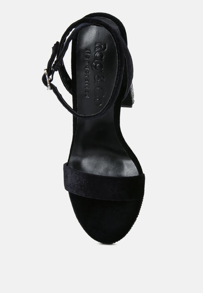 zircon rhinestone patterned high heel sandals-5