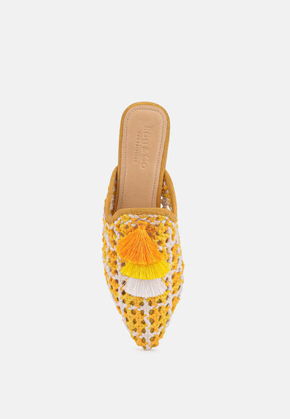 mariana woven flat mules with tassels-34