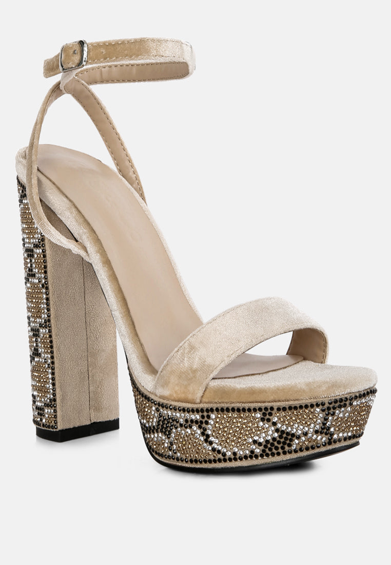 zircon rhinestone patterned high heel sandals-8