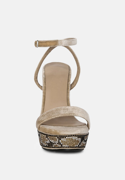 zircon rhinestone patterned high heel sandals-9