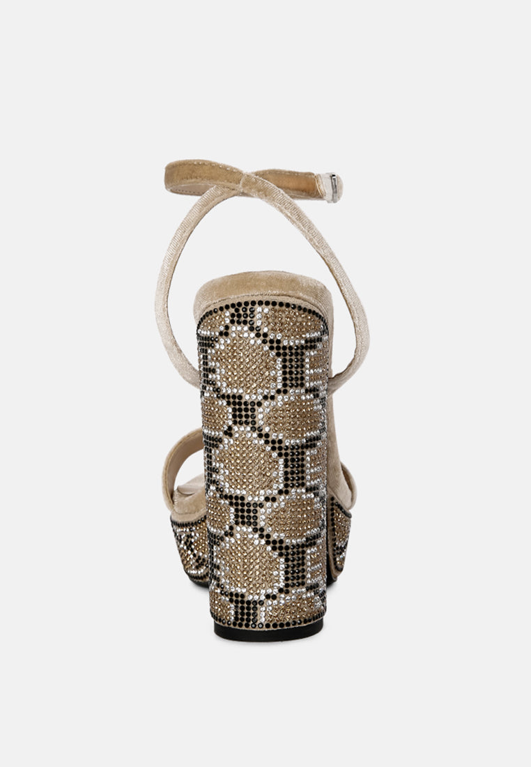 zircon rhinestone patterned high heel sandals-11