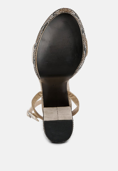 zircon rhinestone patterned high heel sandals-13