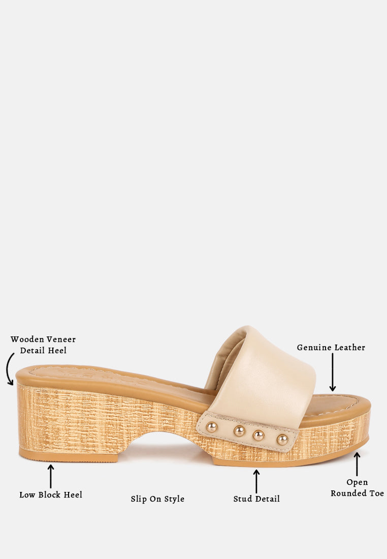 minny textured heel leather slip on sandals-7