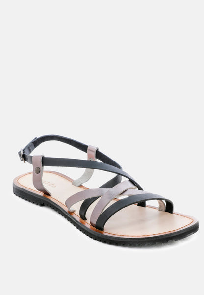 june strappy flat leather sandals-1