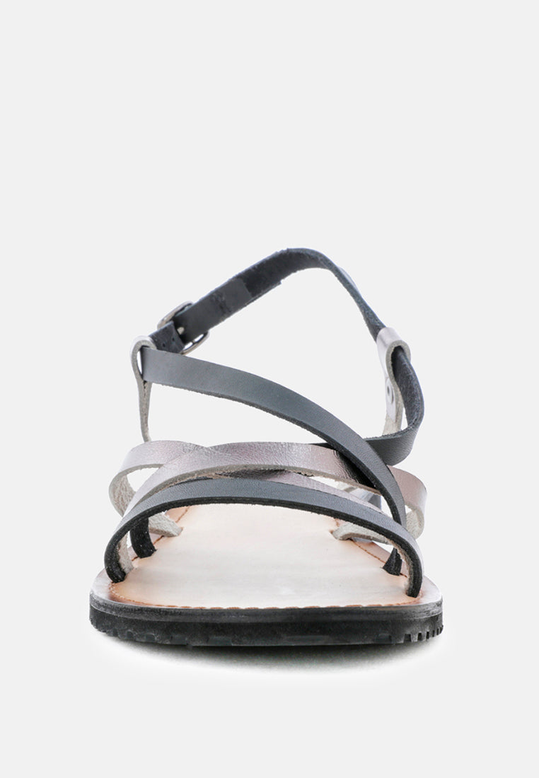 june strappy flat leather sandals-2