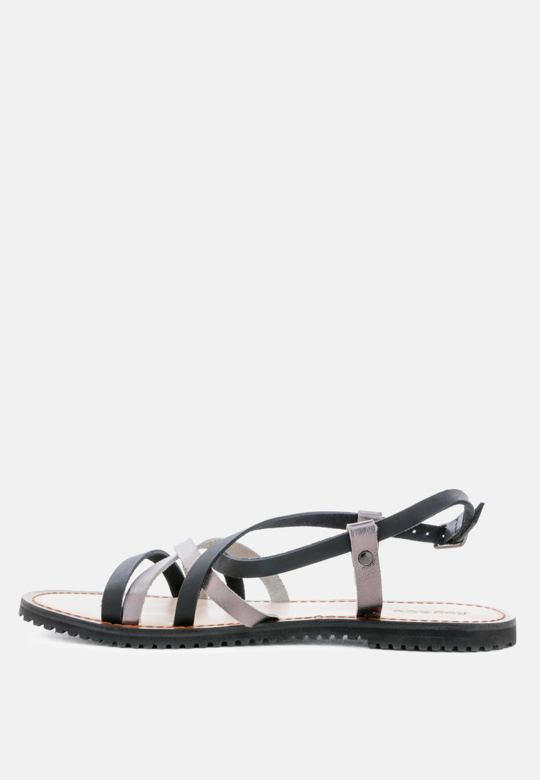 june strappy flat leather sandals-3
