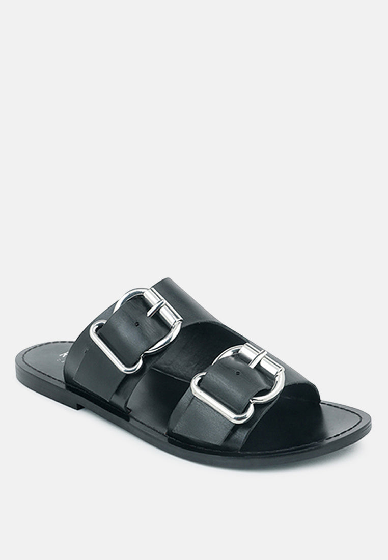 kelly flat sandal with buckle straps-1