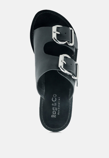 kelly flat sandal with buckle straps-5