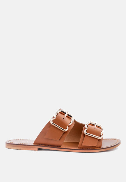 kelly flat sandal with buckle straps-14