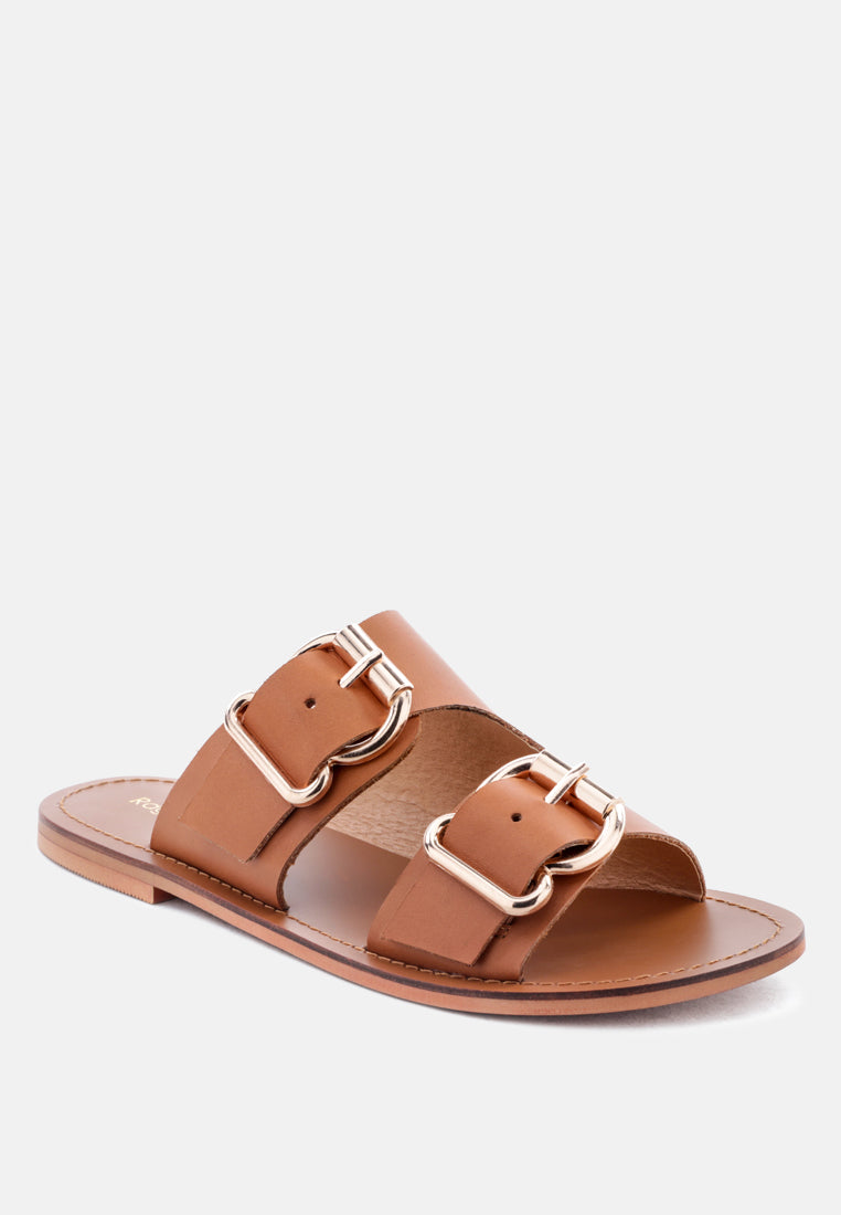 kelly flat sandal with buckle straps-16