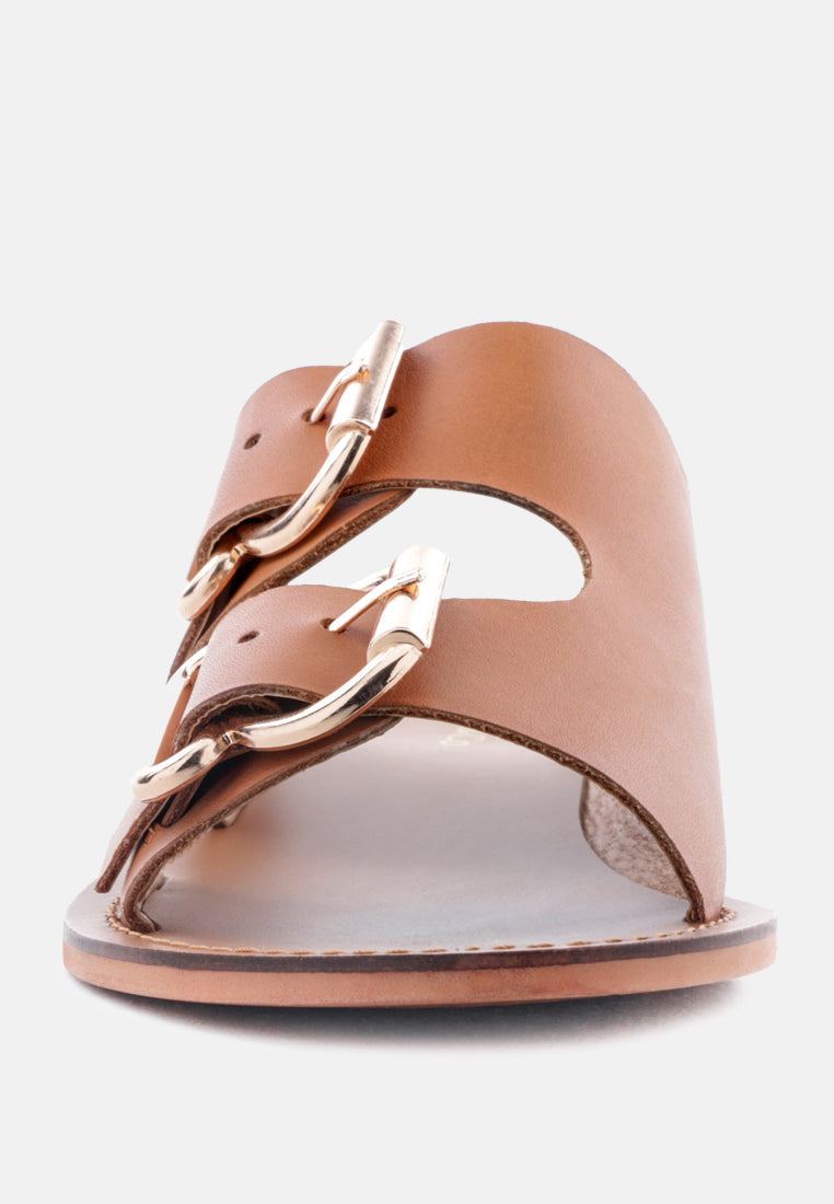 kelly flat sandal with buckle straps-17