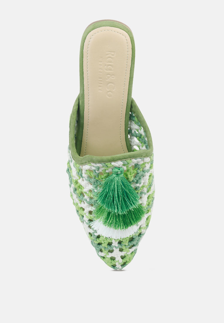 mariana woven flat mules with tassels-19