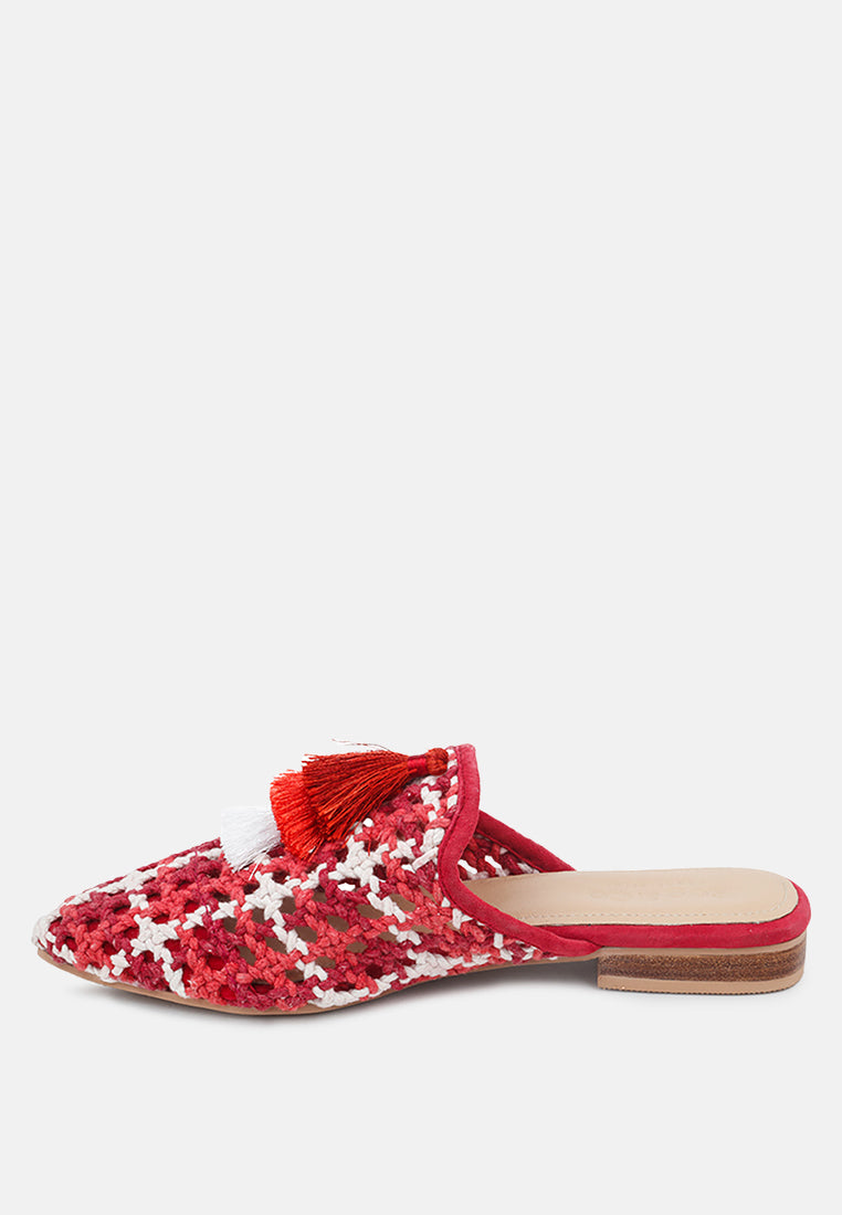 mariana woven flat mules with tassels-24
