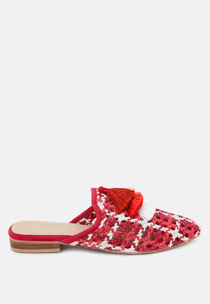 mariana woven flat mules with tassels-21