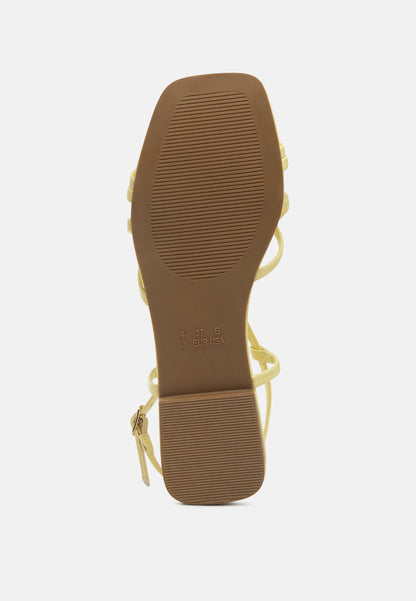Petal molly cuddles cross strap detail flat sandals-10