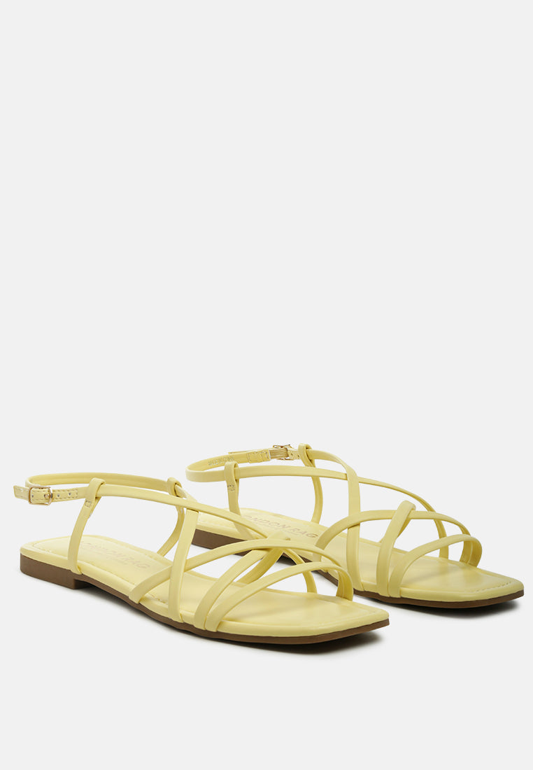 Petal molly cuddles cross strap detail flat sandals-7