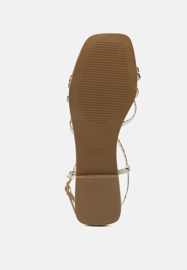 Petal molly cuddles cross strap detail flat sandals-4