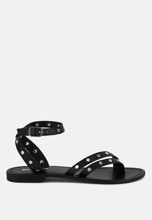 oprah studs embellished flat sandals-0