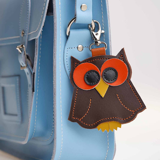 Owl bag charm - Dark Brown-0