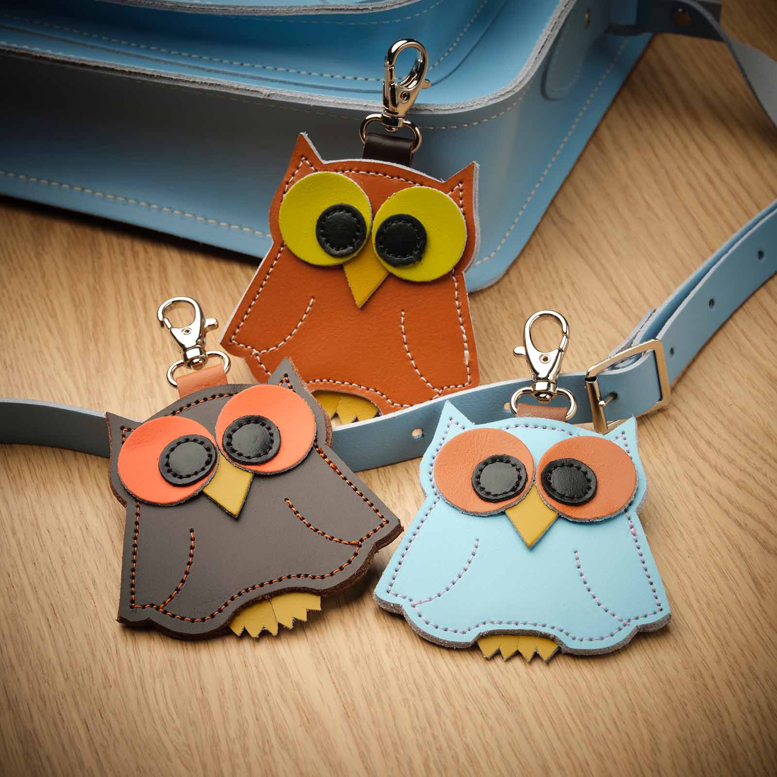 Owl bag charm - Burnt Orange-1