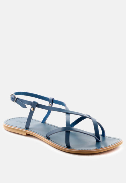 rita strappy flat leather sandals-9