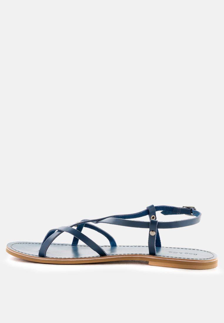 rita strappy flat leather sandals-11
