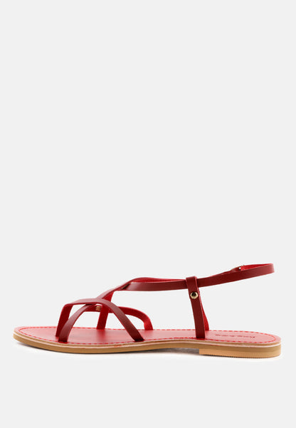 rita strappy flat leather sandals-17