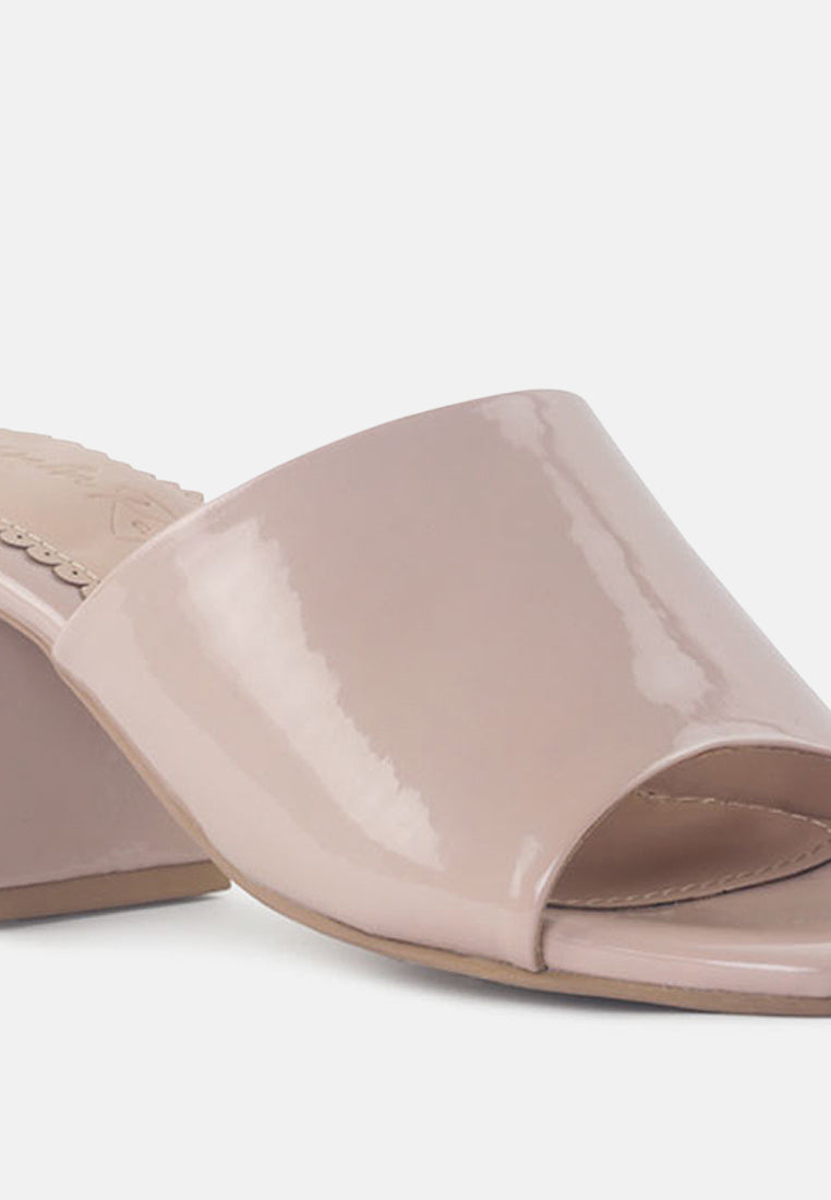 dumpllin patent faux leather slip-on block heel sandals-7