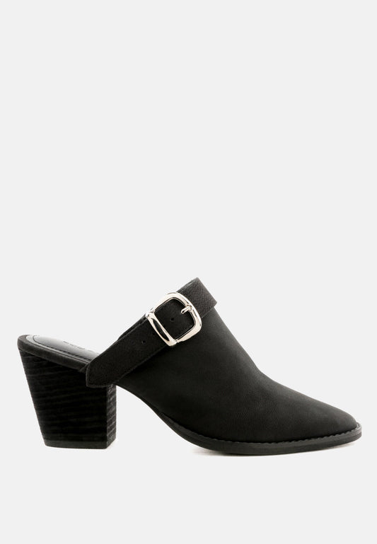 tarrah stacked heel mules with adjustable buckle-0