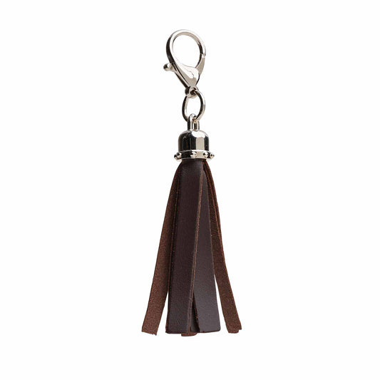 Mini tassel bag charm - Dark Brown-0
