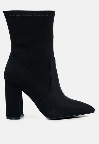 ankle lycra block heeled boots-10
