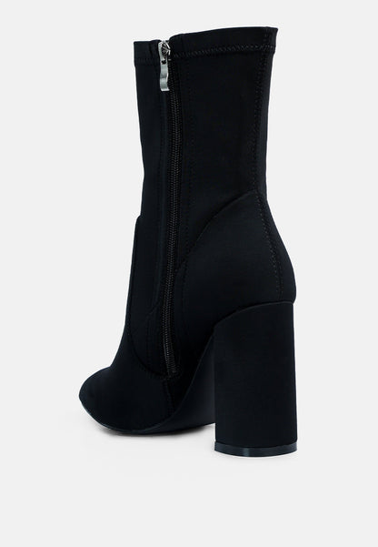ankle lycra block heeled boots-12
