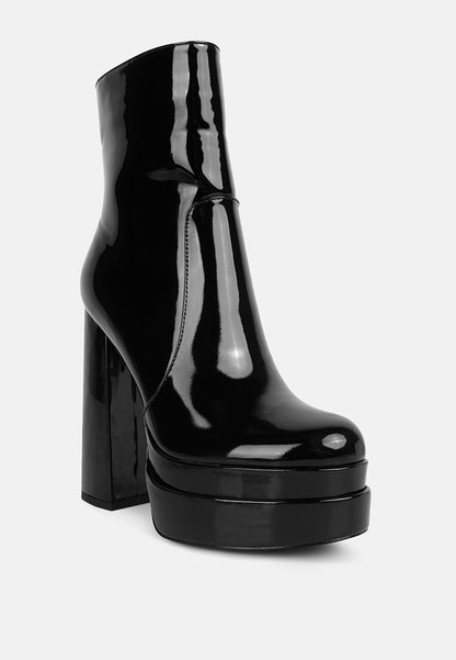 bander patent pu high heel platform ankle boots-11