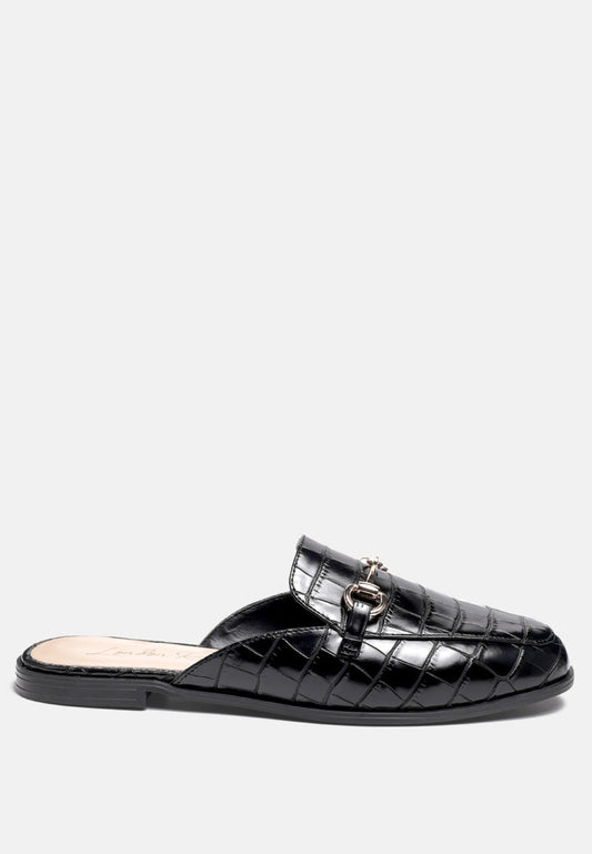 begonia buckled faux leather croc mules-0