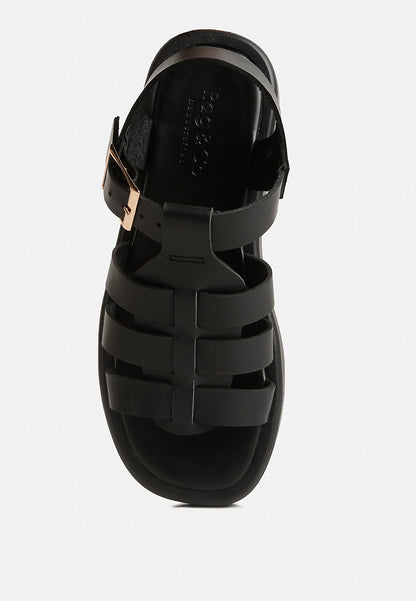 dacosta genuine leather gladiator platform sandals-5