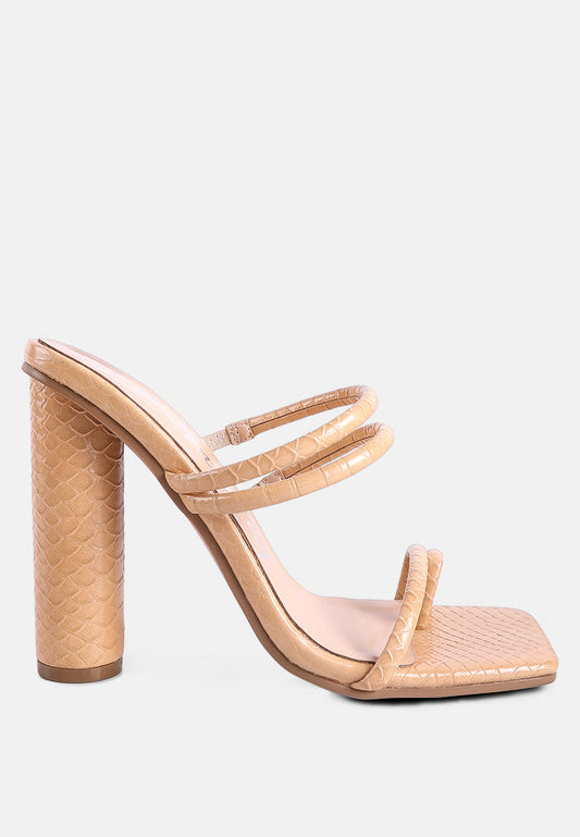 dandelion high block heeled croc sandals-0