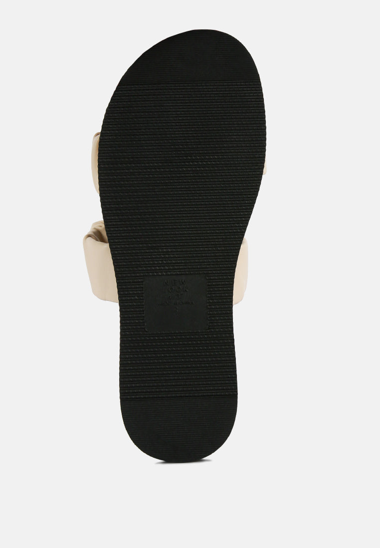 faux leather ruched strap platform sandals-16