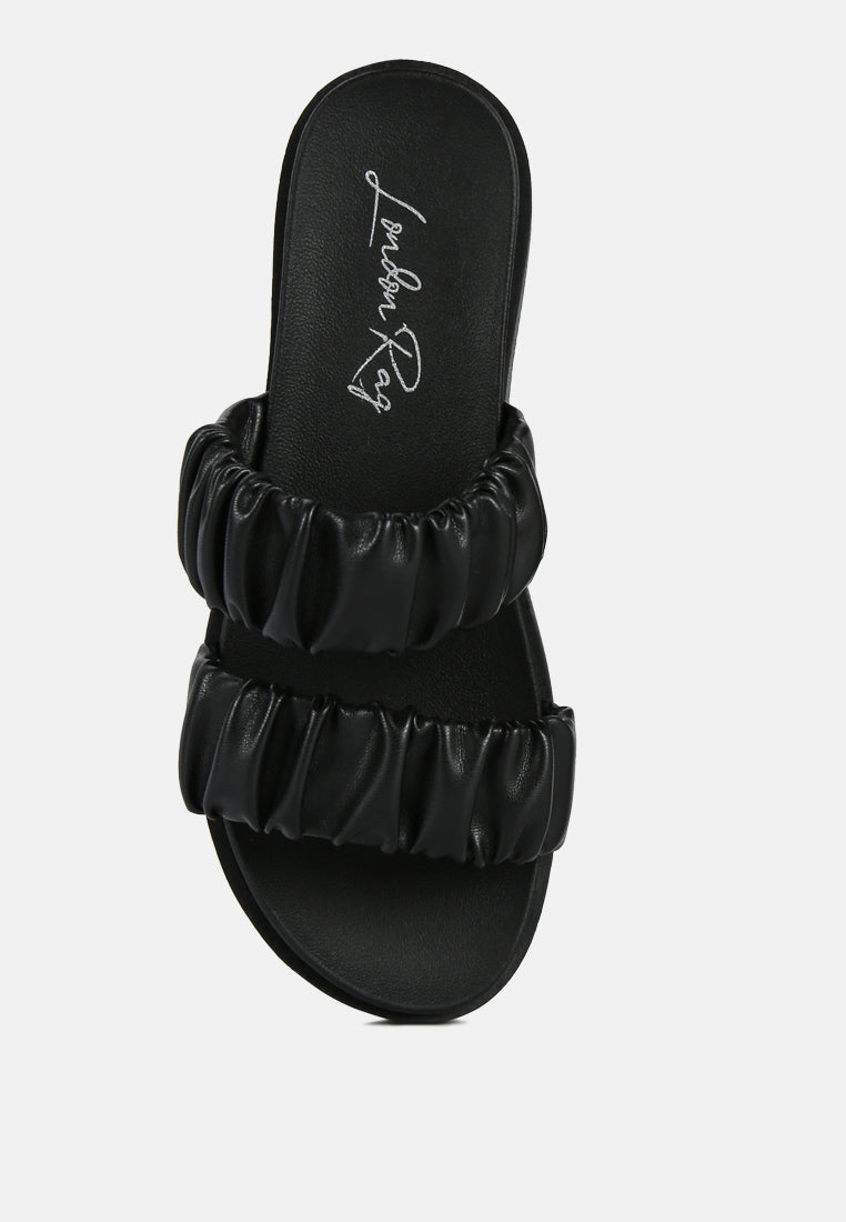 faux leather ruched strap platform sandals-18