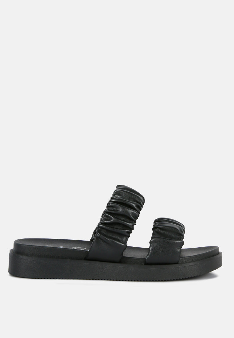 faux leather ruched strap platform sandals-10