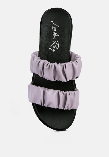 faux leather ruched strap platform sandals-12