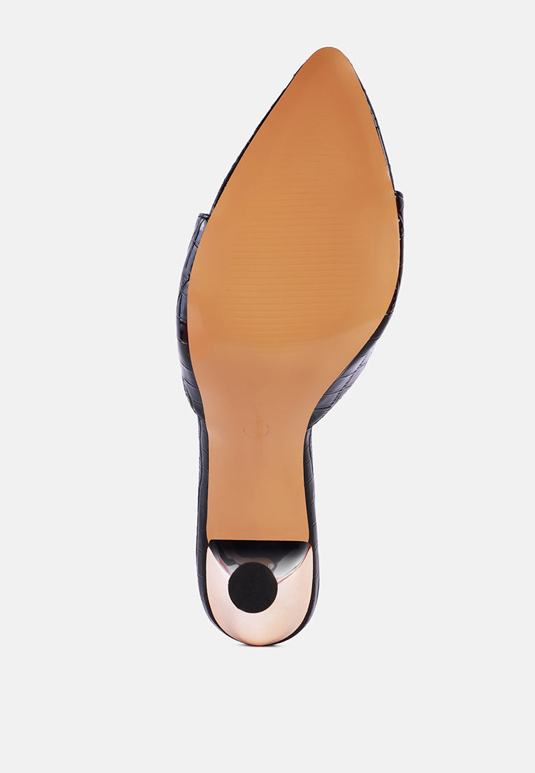french cut croc texture patent faux leather sandals-20