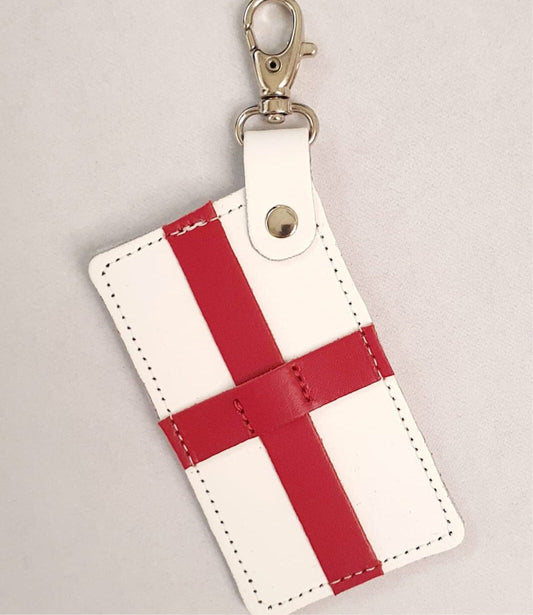 England Flag Handmade Leather bag charm-0